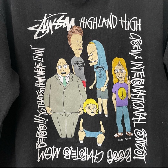 Vintage Stussy MTV Beavis & Butt-Head  Highland High Sweatshirt Small - Picture 4 of 12